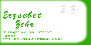 erzsebet zehr business card