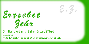 erzsebet zehr business card